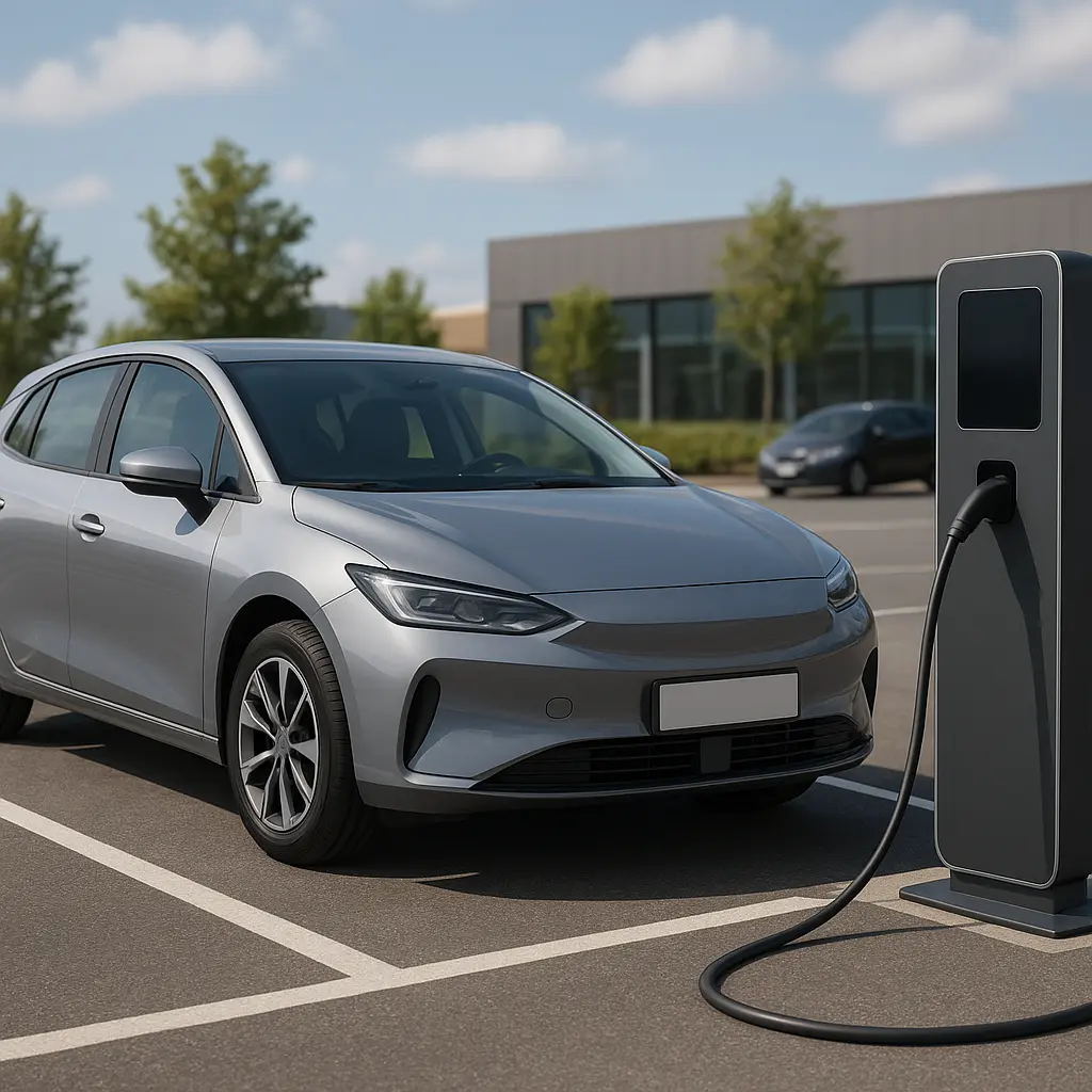 EV lädt am Parkplatz