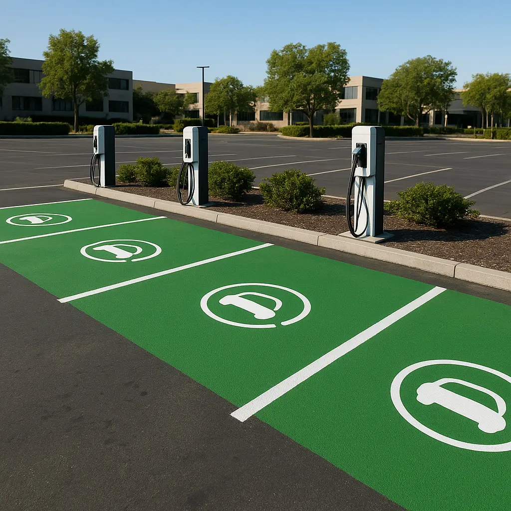 Parkplätze mit Ladepunkten